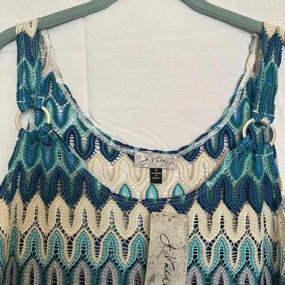 J Valdi NWT size XL Multicolor Zigzag Knit Dress Coverup - Picture 8 of 10